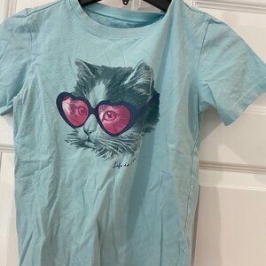Life is Good Smart Love Cat Crusher Tee  - Kids Size Medium